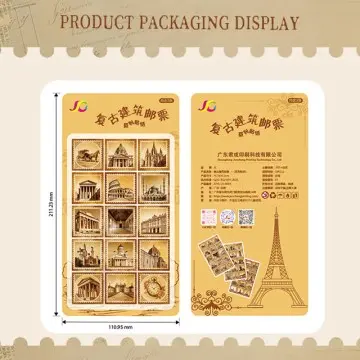 Custom Vintage Postal Stamp Stickers for Scrapbooking