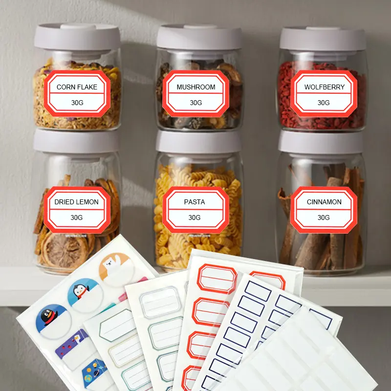 Personalized storage label stickers