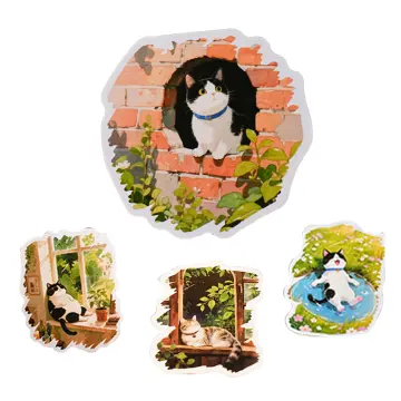 Kawaii Cat & Dog Stickers Pack for Scrapbo...