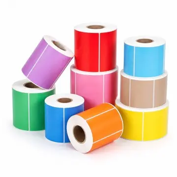 Factory Custom Colored Direct Thermal Label Rolls Self Adhesive Blank Barcode Shipping Sticker Roll for Thermal Printer