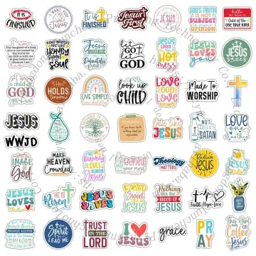 100 Pieces Waterproof Jesus Decals Inspira...