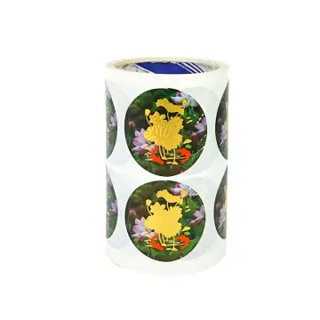 Custom Circle Gold Foil Stamping Label Rol...