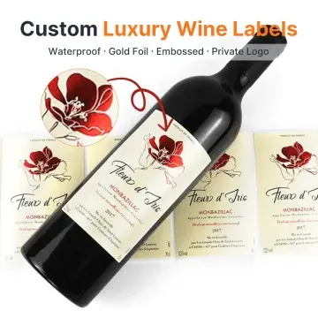Gold Hot Stamping Adhesive Sticker for Premium Wine Bottles