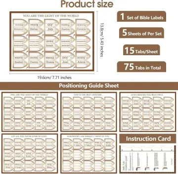 Large Print Waterproof PVC Bible Tabs Eco-Friendly Labels