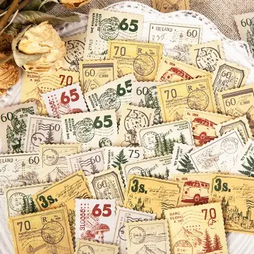 Vintage Gold Stamped Paper Stickers for Jo...