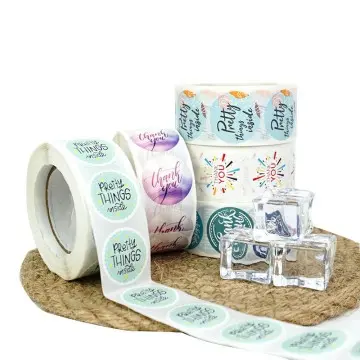 Rose Gold Foil Thank You Stickers - 500 PCS Roll 1.5